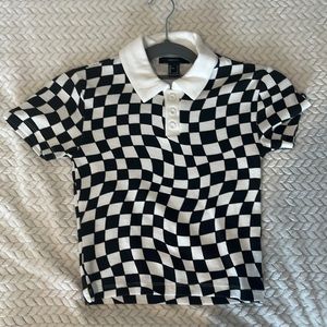 Black and white checkered top